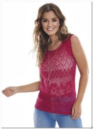 Филейное вязание: топ крючком