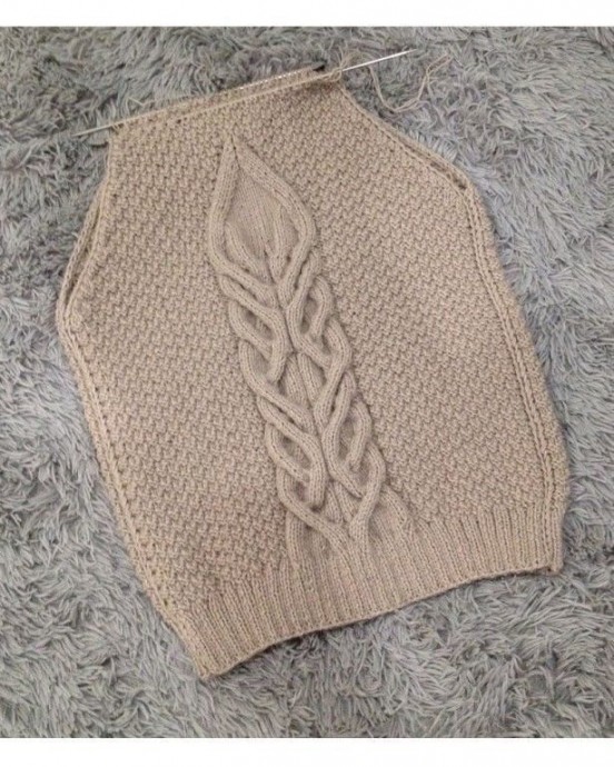 Идея для симпатичного свитера спицами