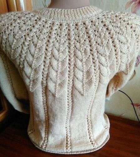Красивый узор для пуловера спицами