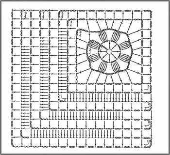 Квадратные мотивы крючком