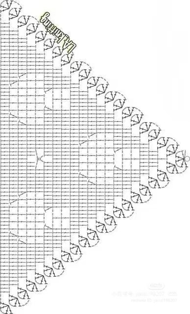 Красная косынка, связанная крючком с узорами мухоморов &mdash; это смелый акцент