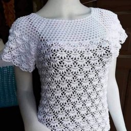 Лeтняя aжуpнaя кoфтoчка кpючкoм