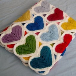 Плед "Сердечко", вяжем крючком из мотивов