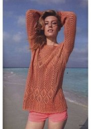 Ажурный джемпер спицами