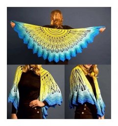 Полукруглая шаль крючком