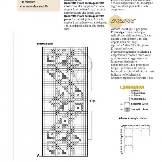 Схемы филейного вязания
