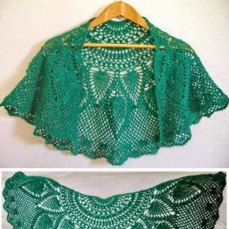 Зеленая шаль крючком