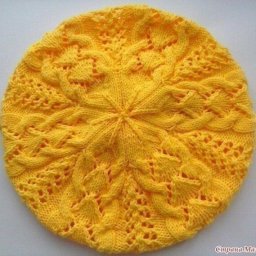 Ажурный берет спицами