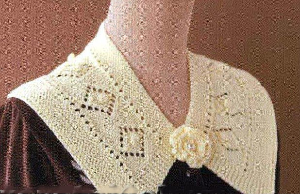 Красивый воротник спицами Красивый воротник спицами