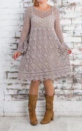 Платье спицами шетландскими узорами