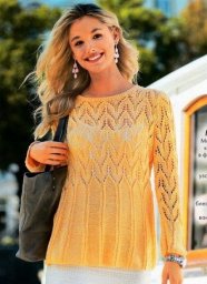 Ажурный пуловер спицами