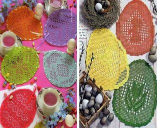 Пасхальные салфетки крючком