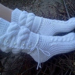 Сапожки спицами