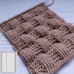 Шахматный узор спицами