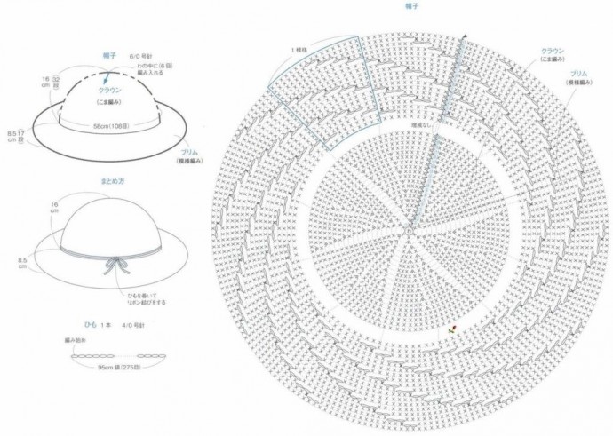 Ажурная шляпка, вяжем крючком
