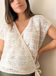 Топ с запАхом узором «веера» или «павлинье перо»