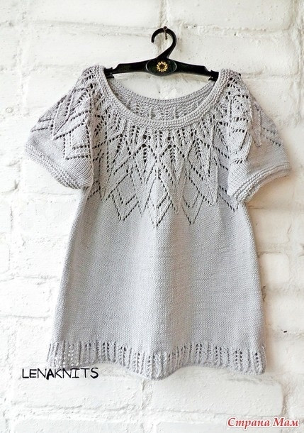 Круглая кокетка спицами