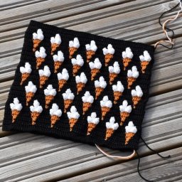 Узор в виде рожка с мороженым, вяжем со вкусом!