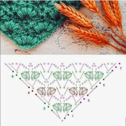 Вяжем шаль крючком объёмным узором