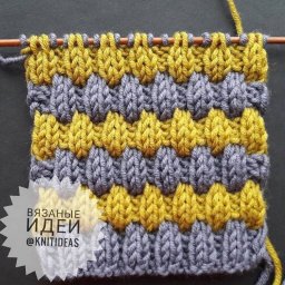 Двухцветный узор на основе резинки 2 на 2