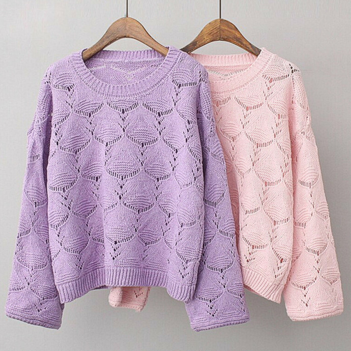 Ажурный джемпер нежного цвета