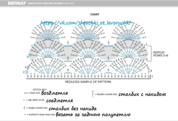 Интересный плед крючком