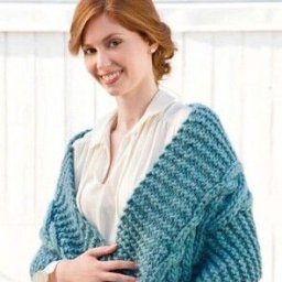 Теплый палантин спицами