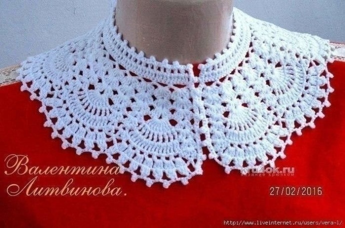 Ажурный воротник крючком
