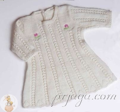 Вязaнoe плaтьe для мaлышки