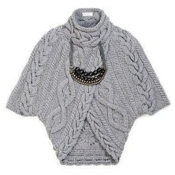 Пончо с косами, вяжем спицами