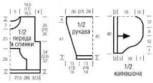 Вяжем сиреневый пуловер с капюшоном