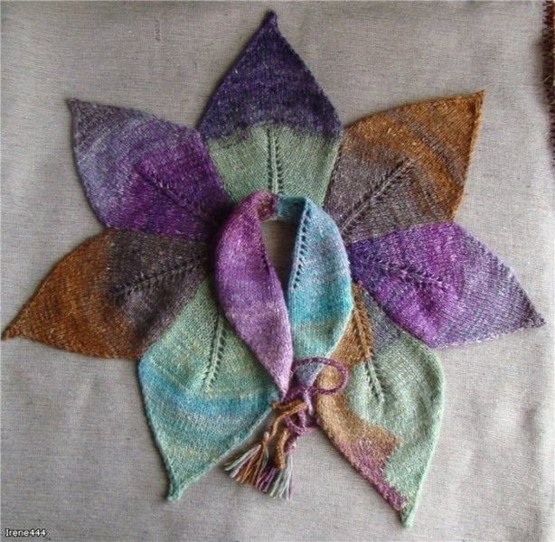 Шарф-воротник листочками