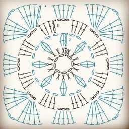 Квадратные мотивы крючком в вашу копилку