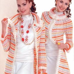 Легкое вязаное пальто из мохера