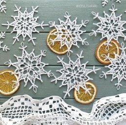 Потрясающая вязаная снежинка "Нежная"