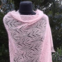 Схема ажурного узора для вязания шали или палантина