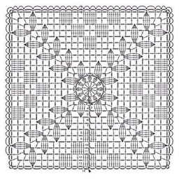 Схемы квадратных мотивов крючком