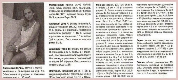 Узор для платья спицами Узор для платья спицами