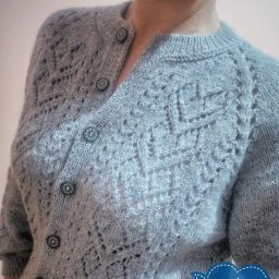 Ажурная кофточка регланом сверху