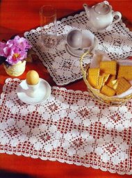 Дорожка и салфетка филейным вязанием крючком