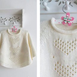 Сердечное пончо для девочки