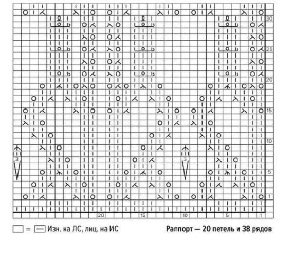 Схема красивого узора для джемпера