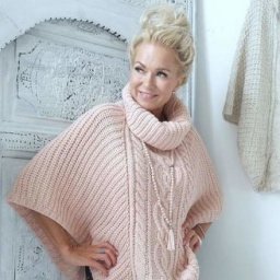 Стильное пончо, вяжем спицами
