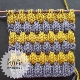 Узор двухцветный со снятыми петлями