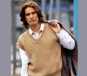 Мужская безрукавка спицами