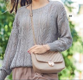 Повседневный пуловер спицами