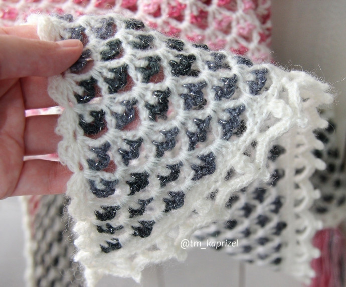 Мини-шаль крючком