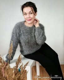 Серый джемпер из пуха норки