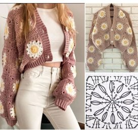 Кофта из мотивов крючком