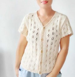 Кофточка на пуговицах, вяжем спицами